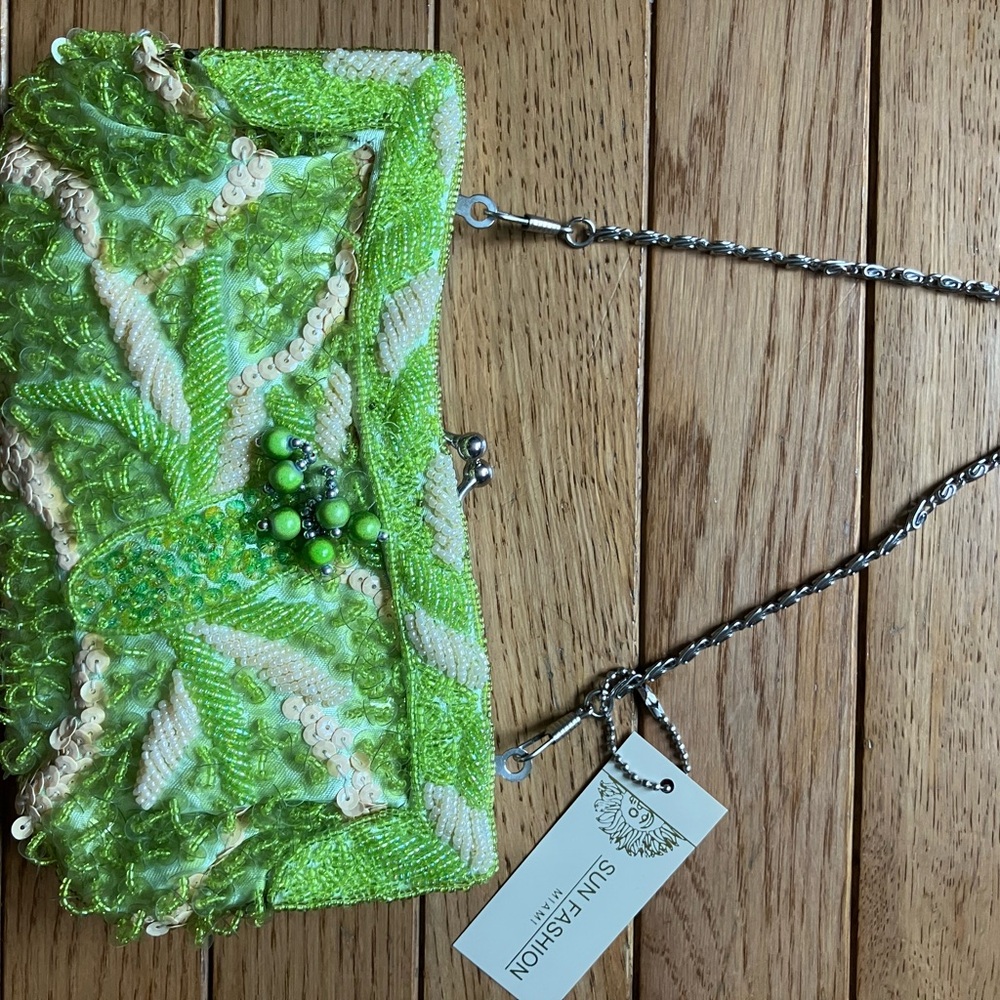 Green Beaded Clutch